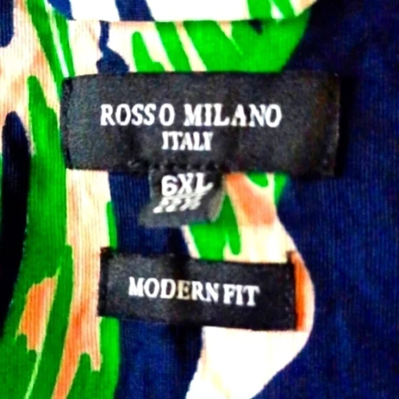 ROSSO MILANO ITALY Tropical Print Shirt, XXL  🏖 - Picture 2 of 7